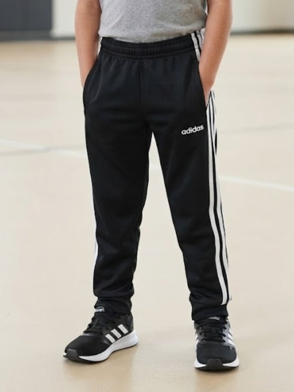 ADIDAS Classic Black & White 3-Stripes Joggers/Track Pants Kids Size 7